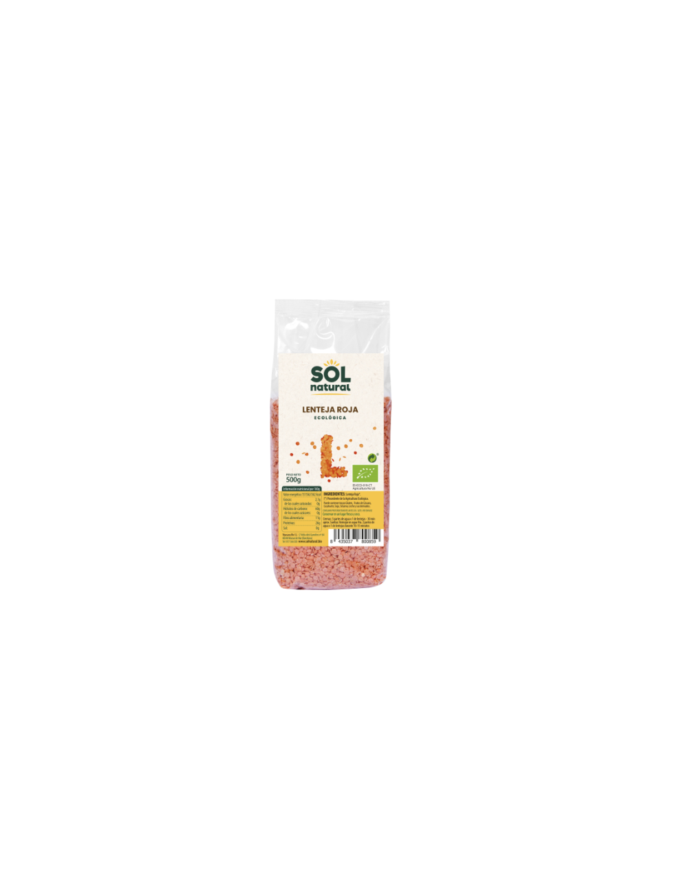 LENTEJAS ROJAS 500 GR BIO SOL NATURAL