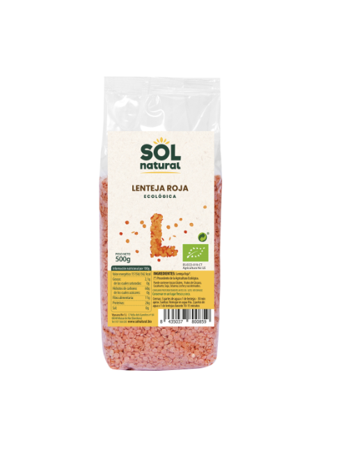 LENTEJAS ROJAS 500 GR BIO SOL NATURAL