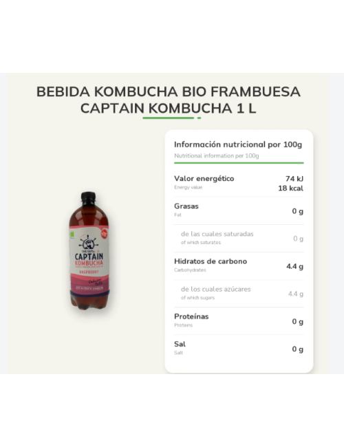 CAPTAIN KOMBUCHA FRAMBUESA 1 LITRO