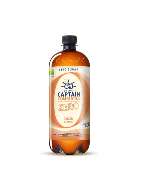 CAPTAIN KOMBUCHA SABOR JENGIBRE-LIMÓN ZERO 1 LITRO
