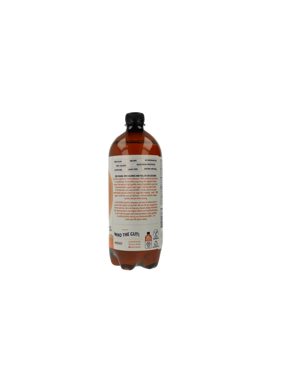 CAPTAIN KOMBUCHA SABOR JENGIBRE-LIMÓN ZERO 1 LITRO