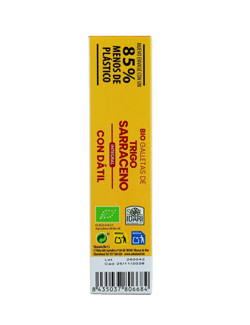 SOL NATURAL GALLETAS TRIGO SARRACENO CON DÁTIL 1470 GR