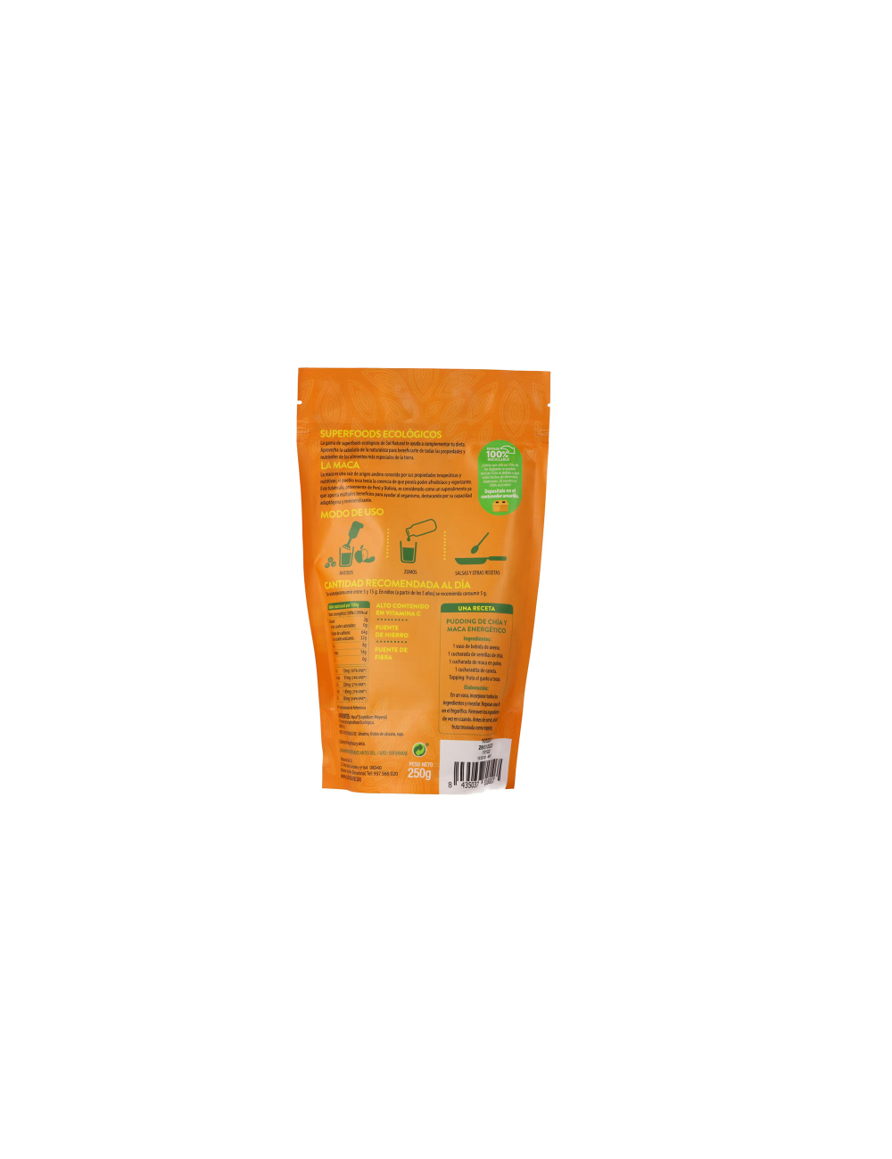 MACA EN POLVO BIO 250 GR SOL NATURAL