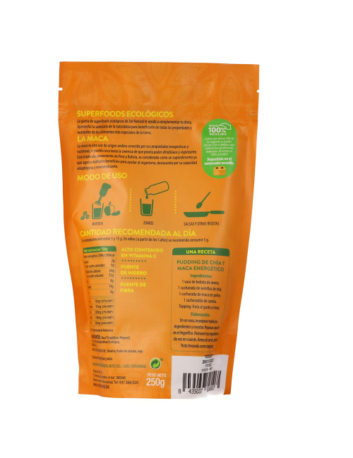 MACA EN POLVO BIO 250 GR SOL NATURAL