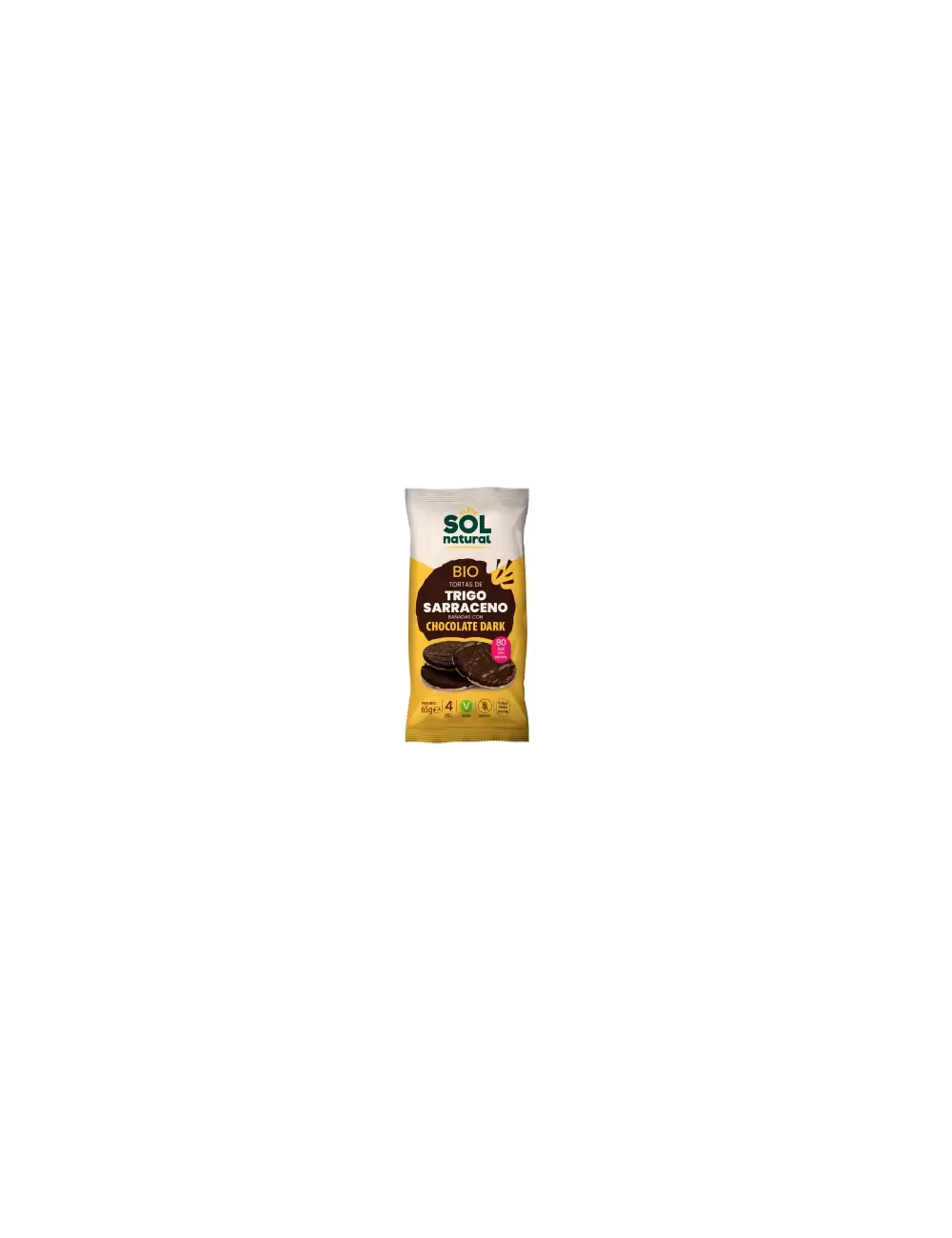 SOL NATURAL TORTAS DE TRIGO SARRACENO CON CHOCOLATE NEGRO 65 GR