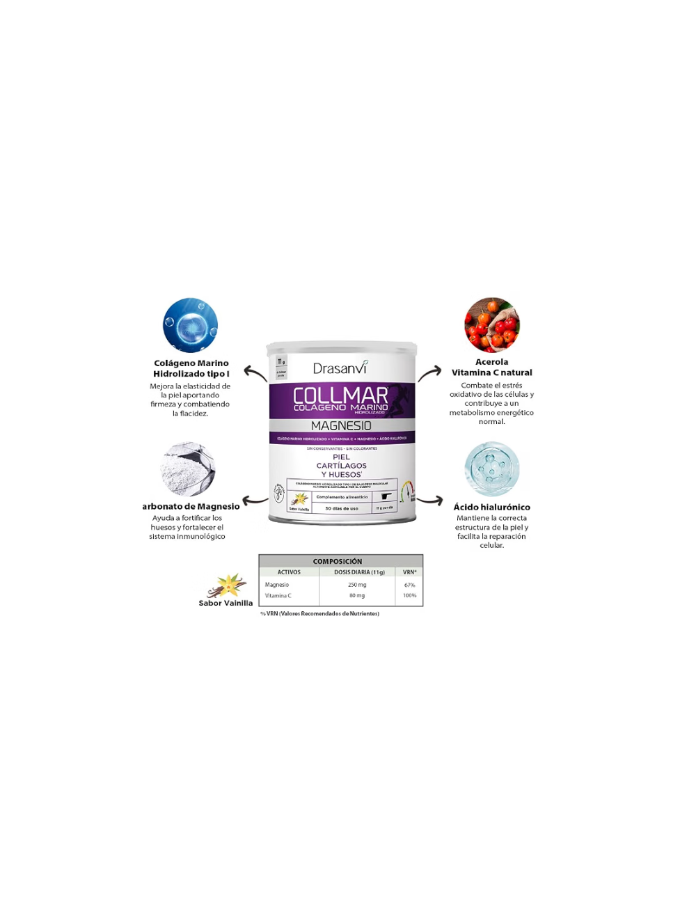 DRASANVI COLLMAR COLAGENO MARINO SABOR VAINILLA 300 GR