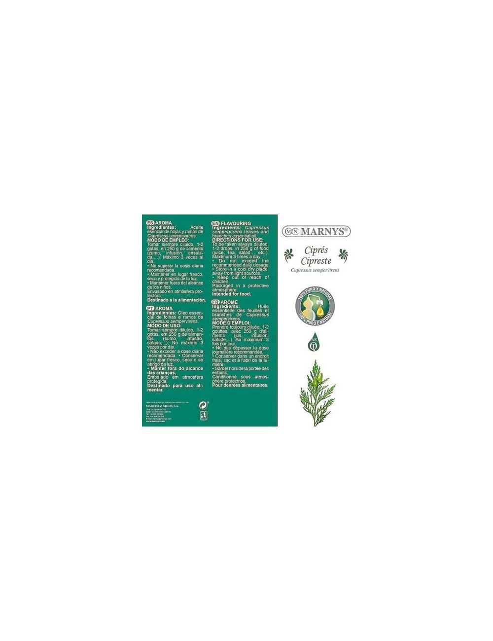 ACEITE ESENCIAL CIPRÉS 15 ML MARNYS