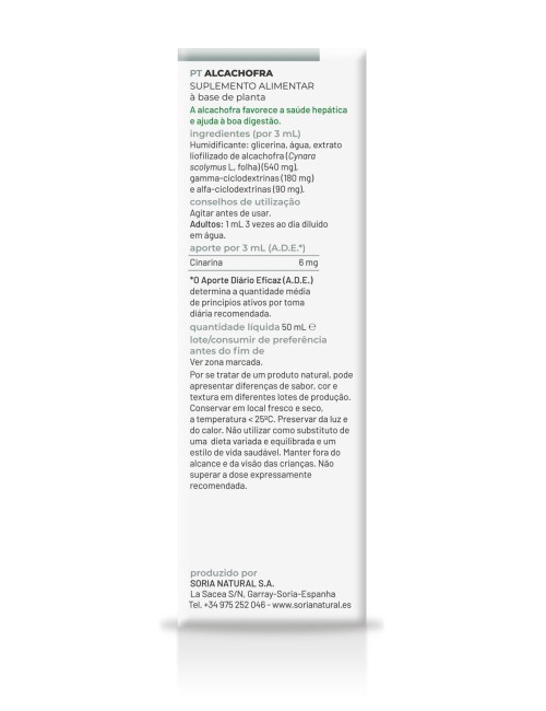 SORIA NATURAL EXTRACTO ALCACHOFA 50 ML
