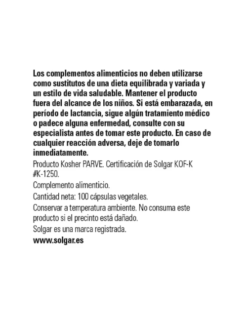 SOLGAR COLINA 350 MG 100 CAPSULAS