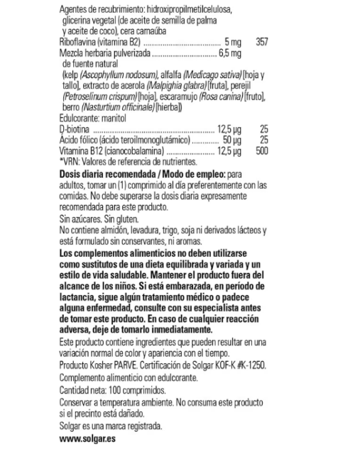 SOLGAR L-ARGININA 500 MG FORMA LIBRE 50 CAPSULAS