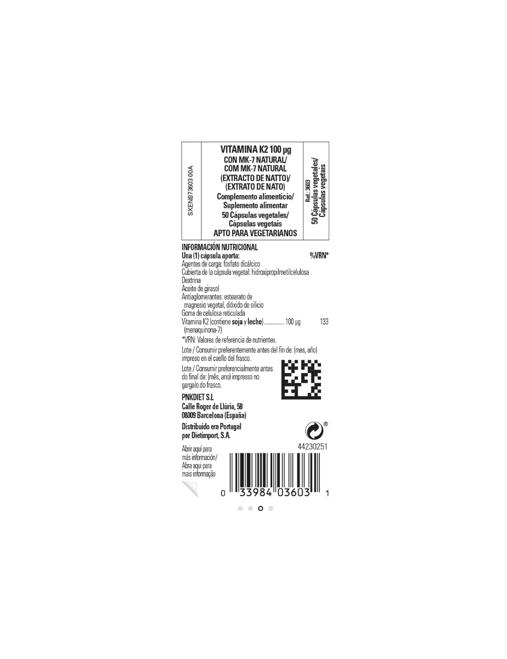 SOLGAR VITAMINA K2 100 UG 50 CAPSULAS