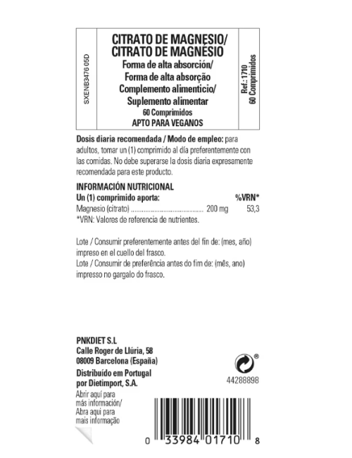 SOLGAR CITRATO DE MAGNESIO 120 TABLETAS