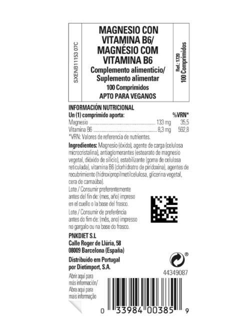 SOLGAR MAGNESIO + VITAMINA B6 100 COMP