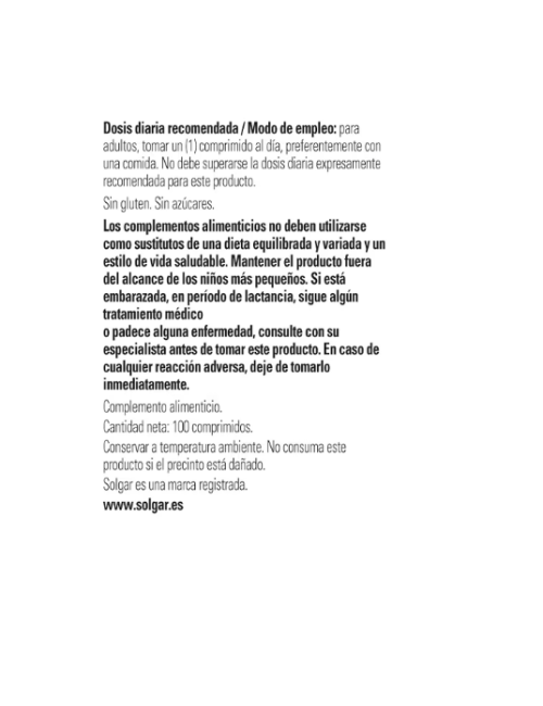 SOLGAR MAGNESIO + VITAMINA B6 100 COMP