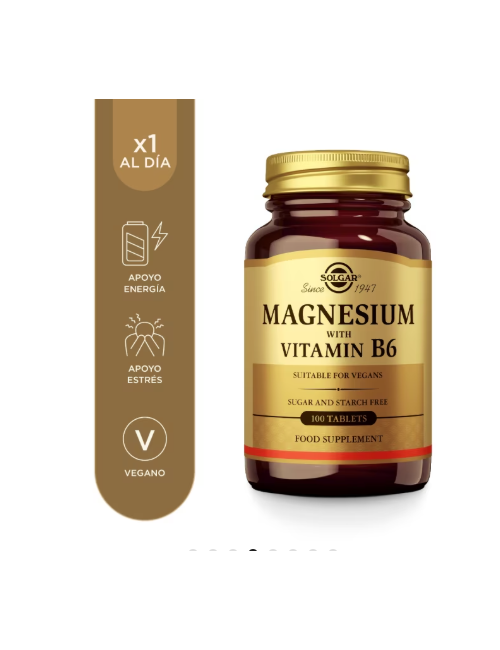 SOLGAR MAGNESIO + VITAMINA B6 100 COMP