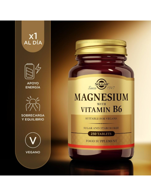 SOLGAR MAGNESIO + VITAMINA B6 250 COMP