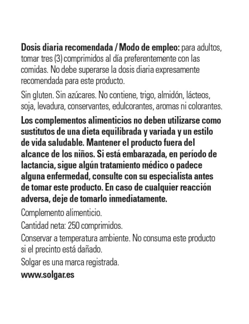 SOLGAR MAGNESIO + VITAMINA B6 250 COMP