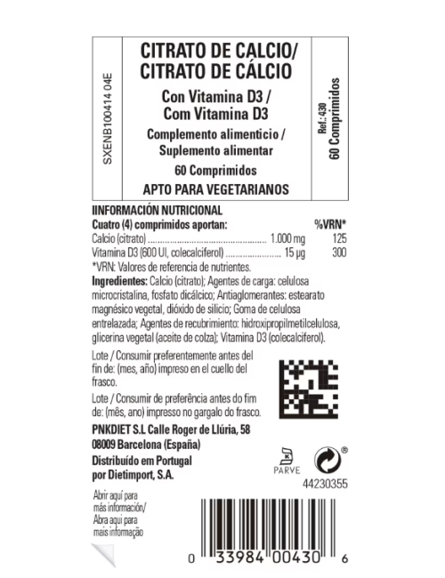 SOLGAR CITRATO DE CALCIO CON VITAMINA D3 60 COMPRIMIDOS