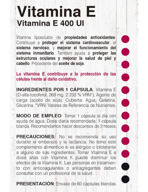 NOVADIET VITAMINA E 400 UI 60 CAPSULAS