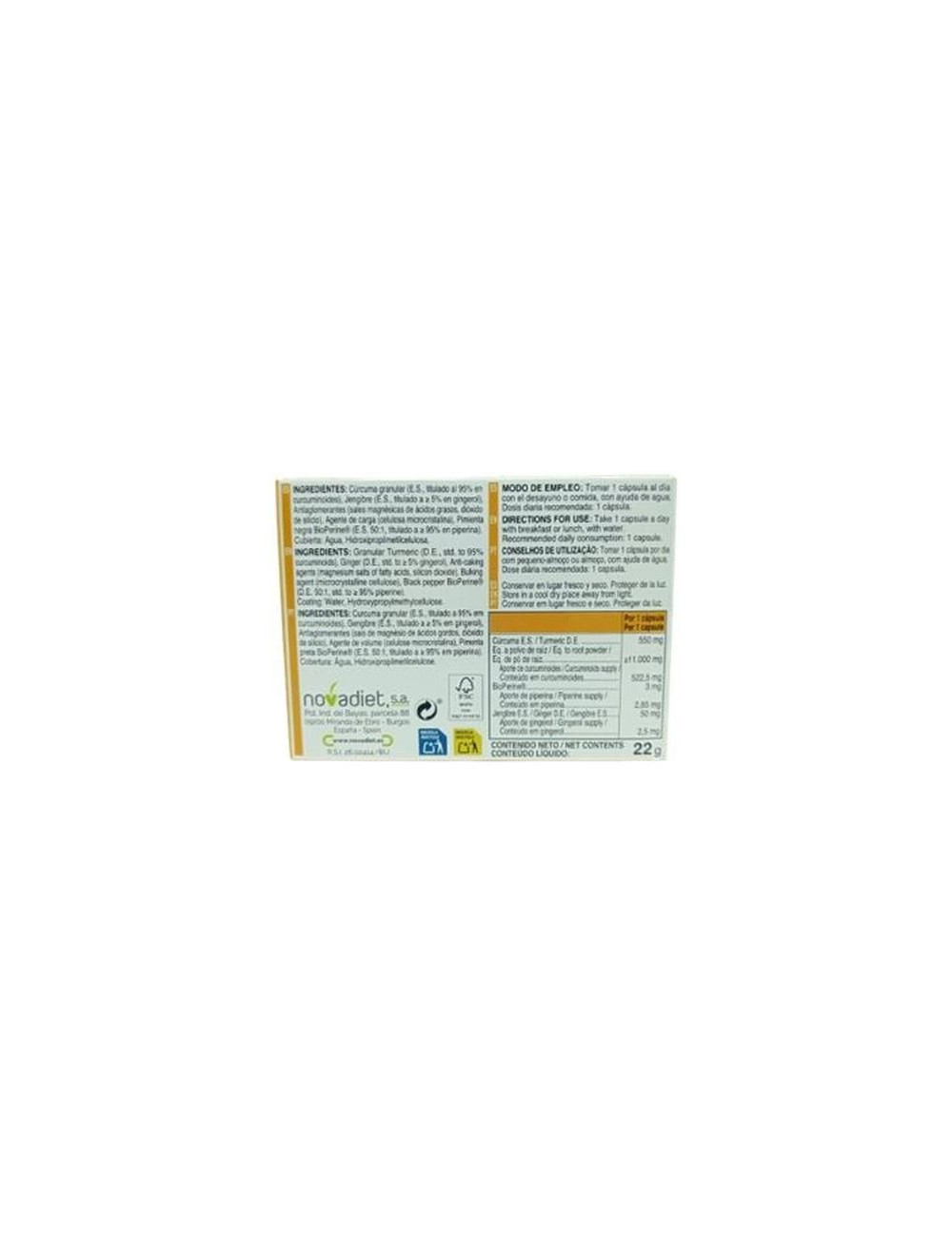 NOVADIET CURCURINA 30 CAPSULAS