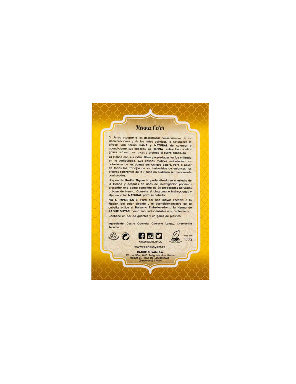 RADHE SHYAM HENNA RUBIO INTENSO 100 GR