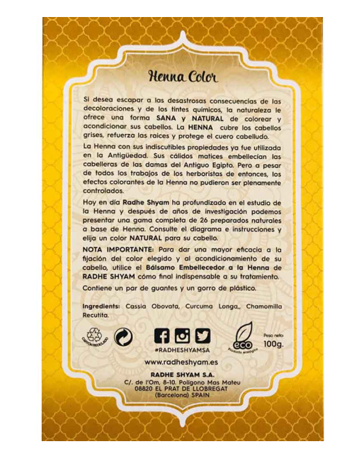 RADHE SHYAM HENNA RUBIO INTENSO 100 GR