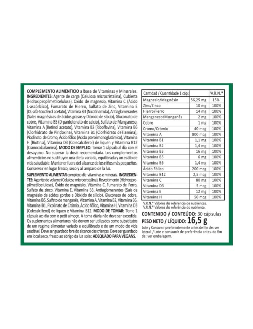 VITAMINAS PLUS 30 CAP INTEGRALIA