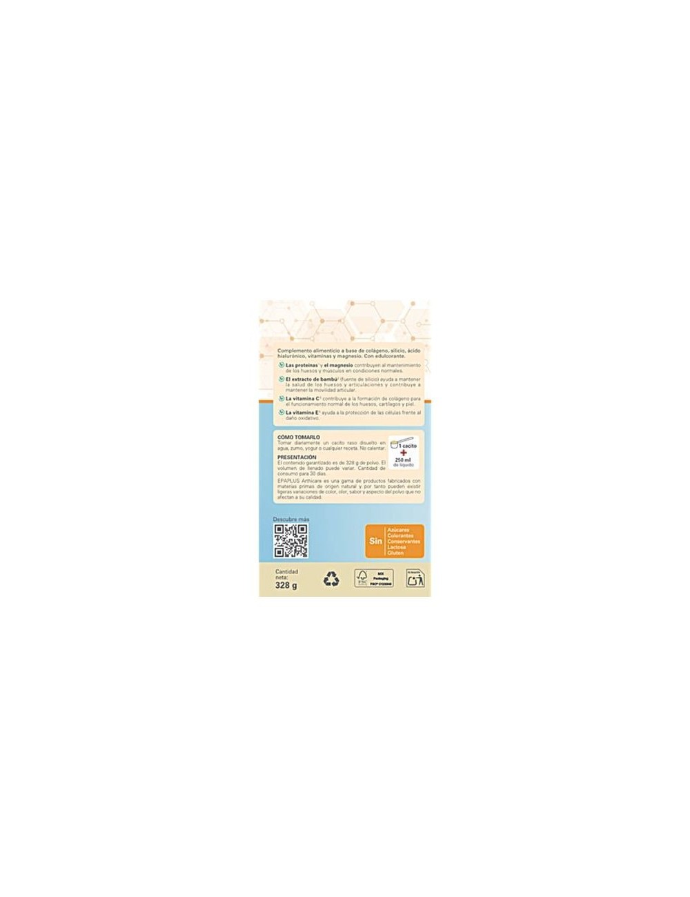 COLÁGENO CON SILICIO SABOR VAINILLA INSTANT. 325 GR EPAPLUS