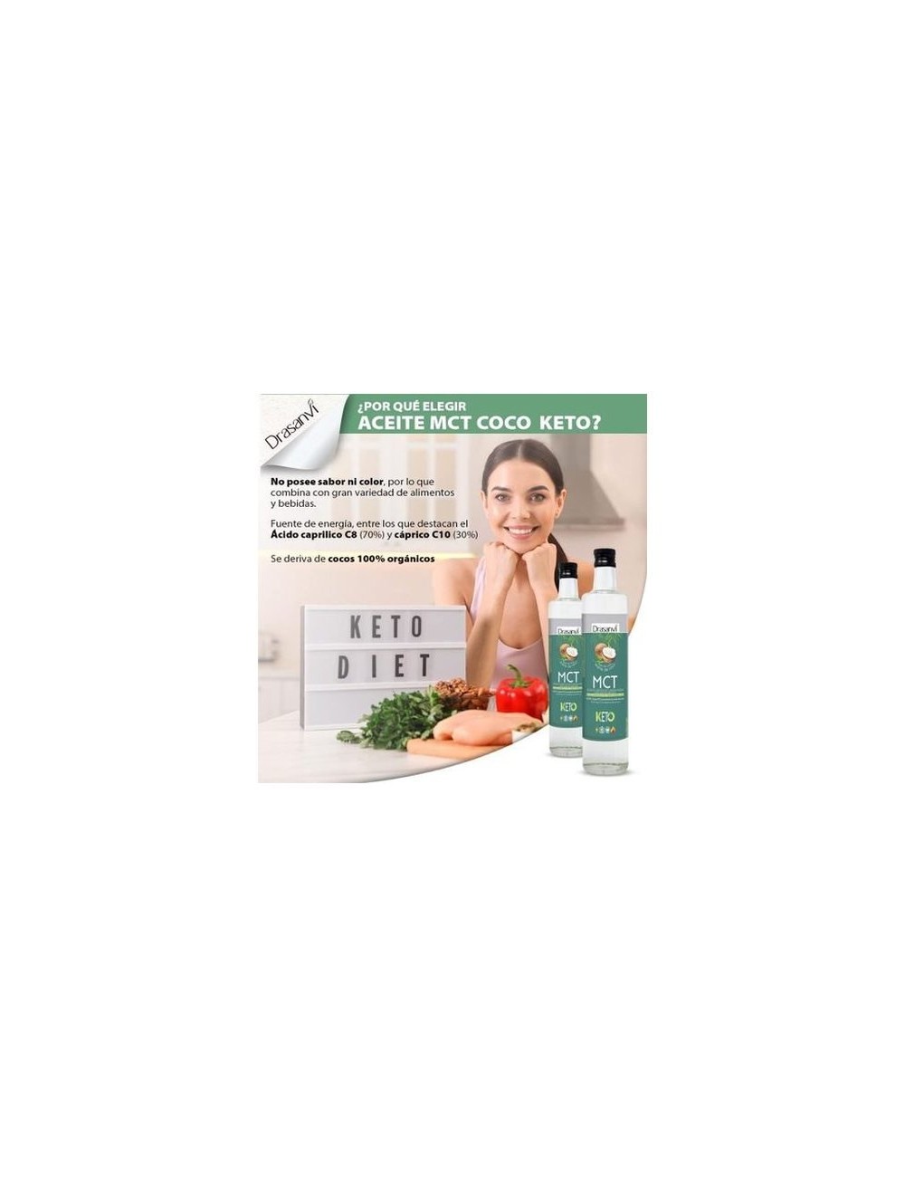 DRASANVI ACEITE MCT KETO ACEITE COCO 500 ML