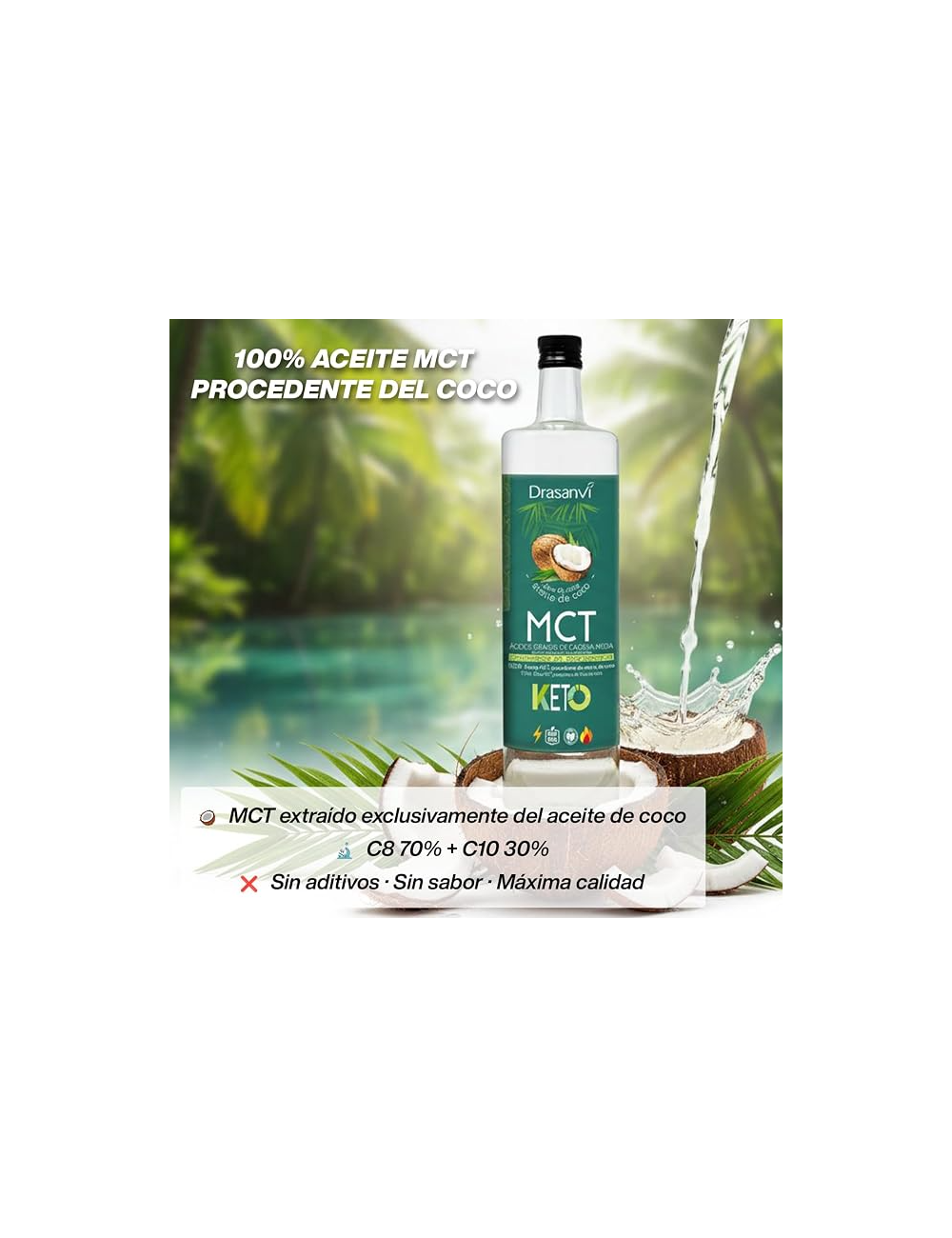 DRASANVI ACEITE MCT KETO ACEITE COCO 500 ML