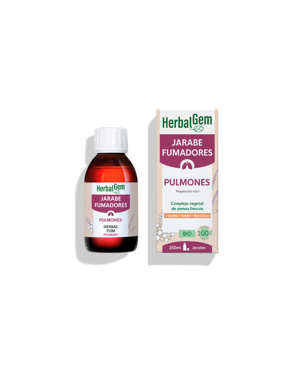 HERBALGEM JARABE FUMADORES PULMONES  250 ML