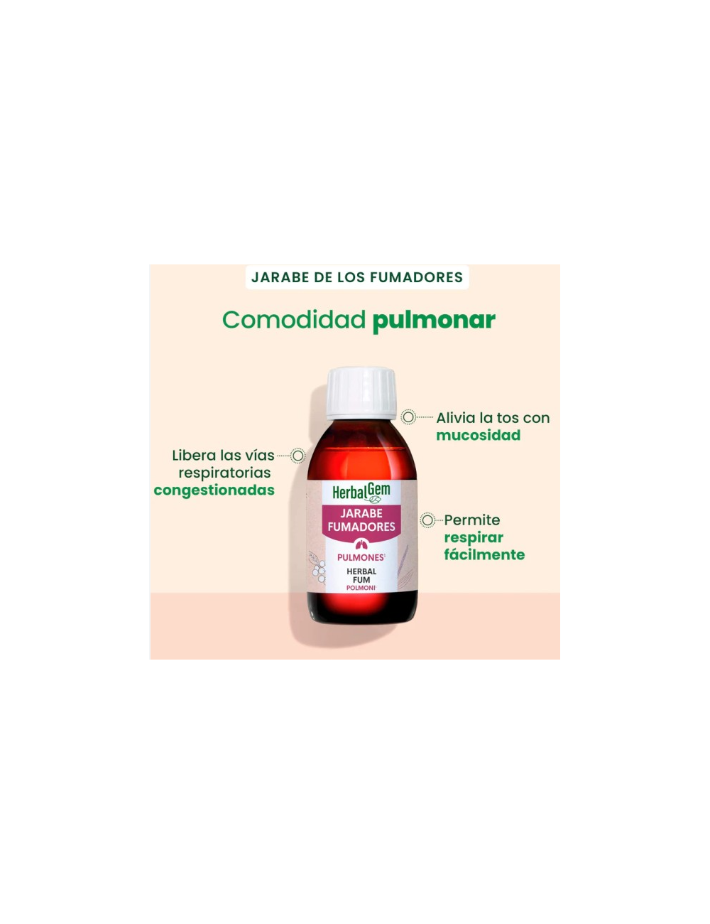 HERBALGEM JARABE FUMADORES PULMONES  250 ML