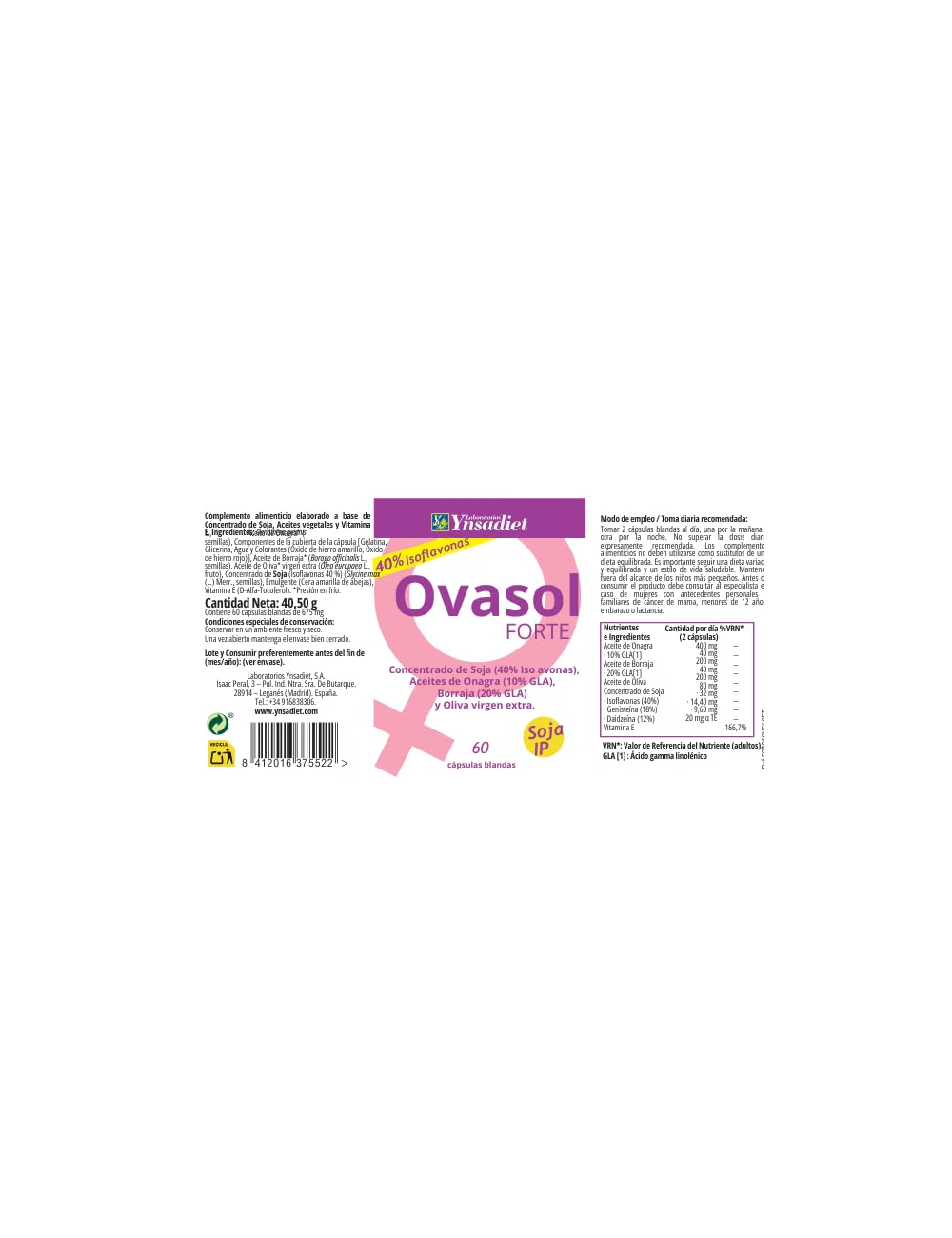 OVASOL FORTE 60 CAP