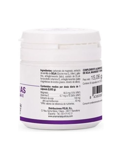 ANA MARIA LA JUSTICIA ISOFLAVONAS+MG+VIT-E 30 CAP