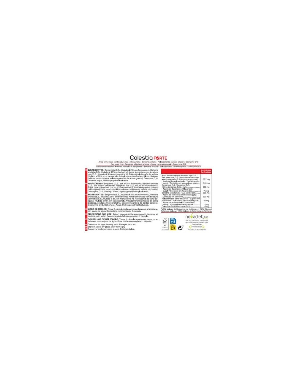 NOVADIET COLESTIA FORTE 60 CAPSULAS