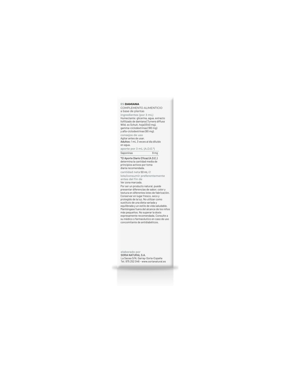 SORIA NATURAL EXTRACTO DAMIANA 50 ML