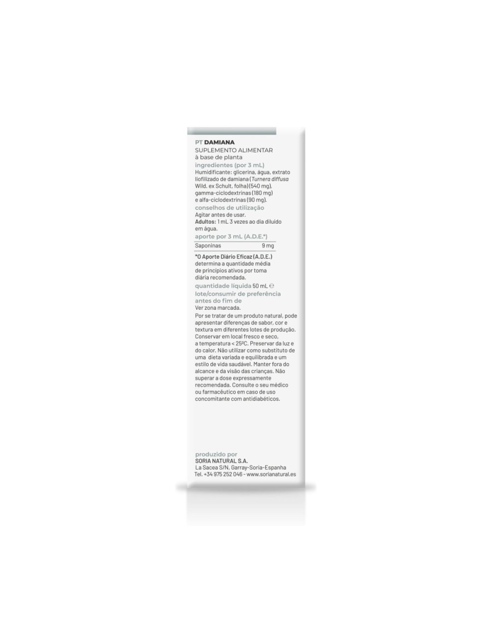 SORIA NATURAL EXTRACTO DAMIANA 50 ML