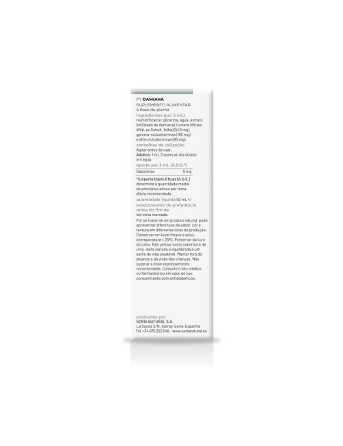 SORIA NATURAL EXTRACTO DAMIANA 50 ML