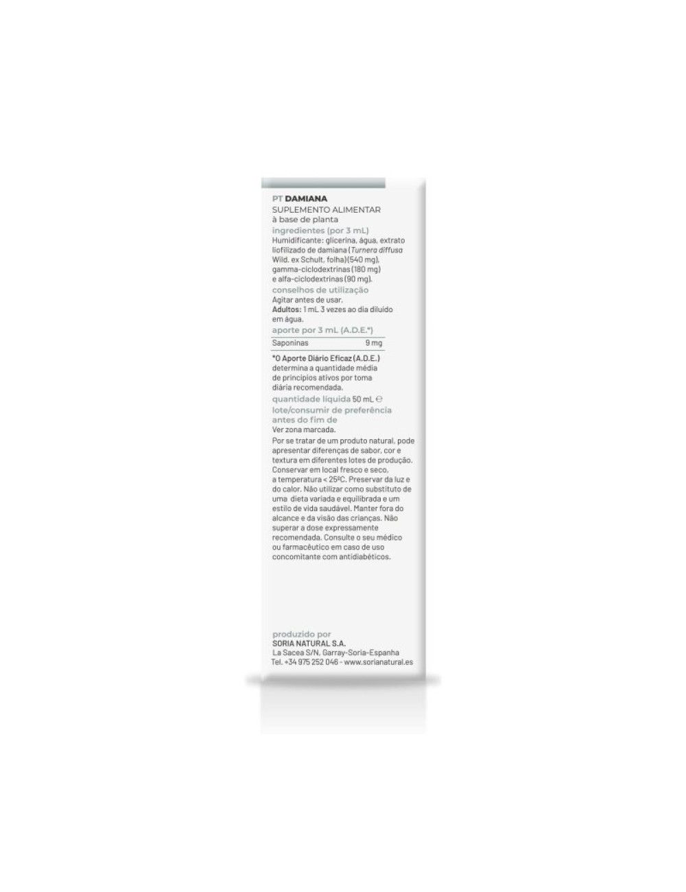 SORIA NATURAL EXTRACTO DAMIANA 50 ML