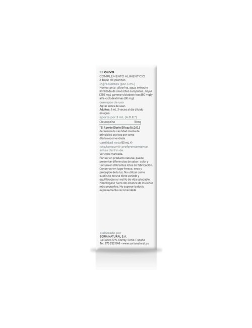 SORIA NATURAL EXTRACTO OLIVO 50 ML