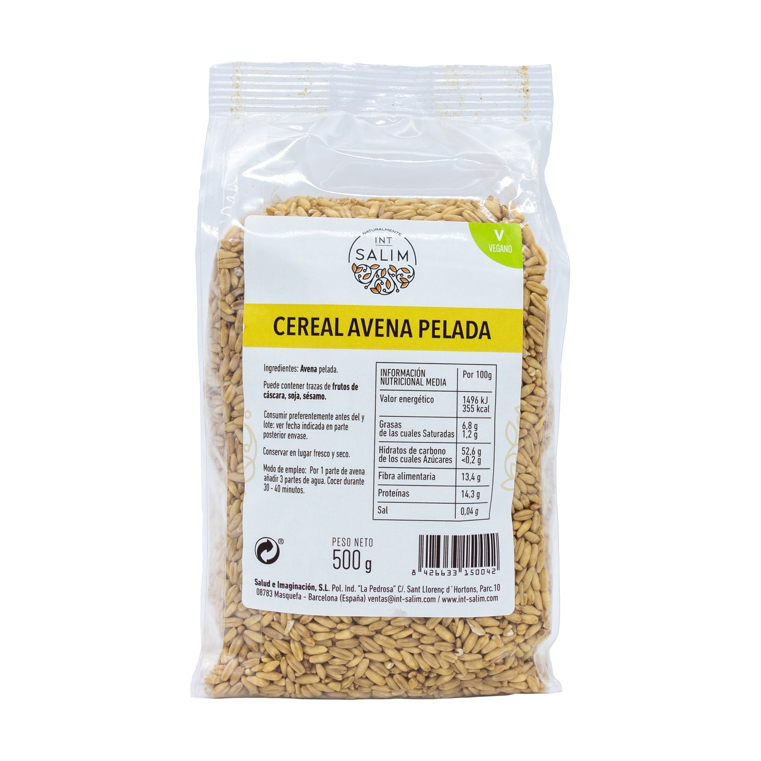 Avena Pelada 500 Gr