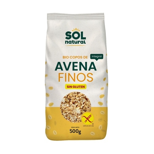 Copos de Avena Finos Bio S/g Integral 500 Gr Sol Natural