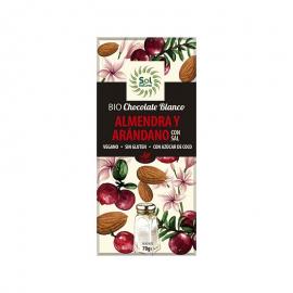 Tableta Chocolate Blanco Almendras/arándano Bio 70 Gr Sol Natural