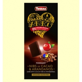 Chocolate Negro Con Nibs de Cacao y Arandanos Sin Azucar 125 Gr Bio