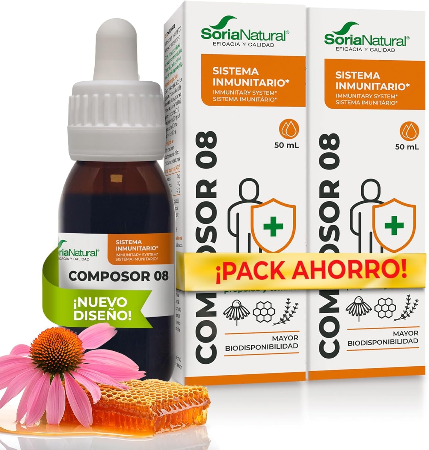 Pack 2 Composor 08 Echina Complex 50 Ml Soria Natural