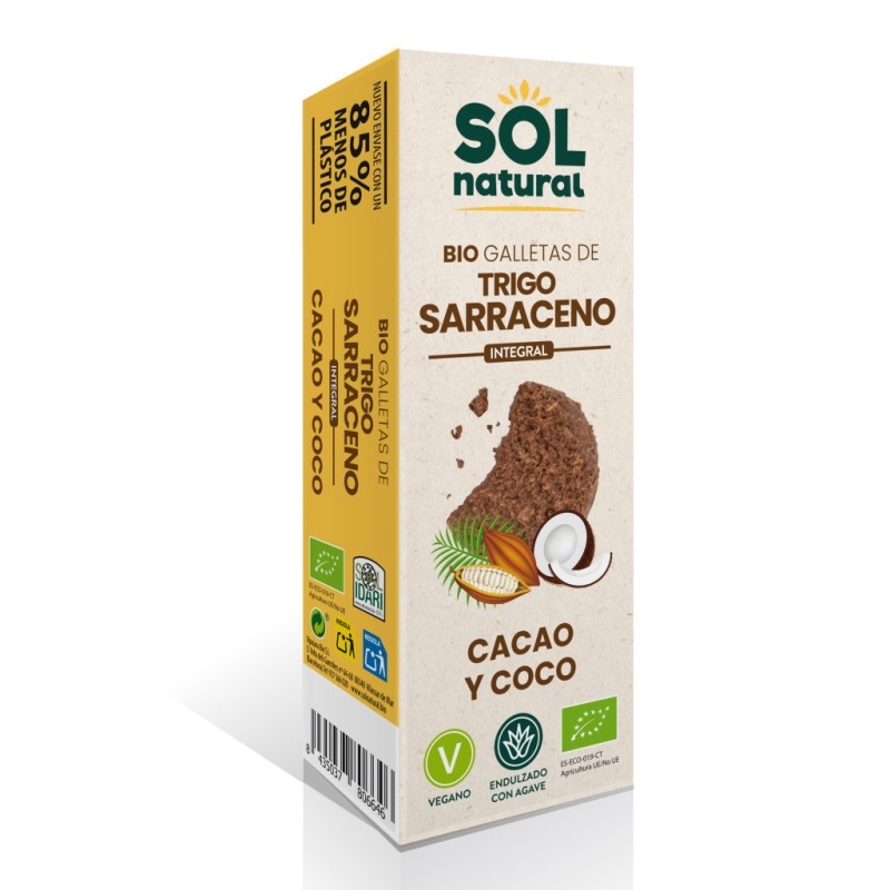 Galletas de Trigo Sarraceno Coco-Cacao 175 Gr Sol Natural