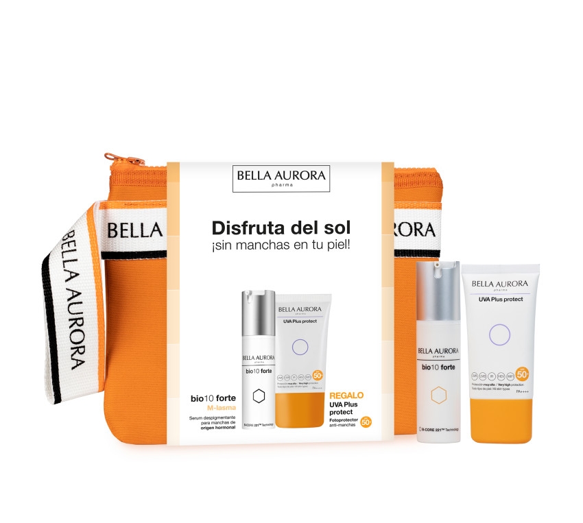 Serum Despigmentante 10 Forte M-Lasma + 1 Fotoprotector Uva Plus 50+ Regalo Bella Aurora